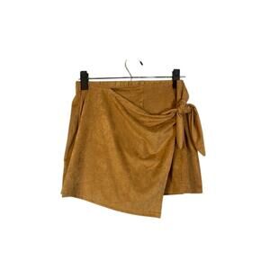 Altar'd state beige wrap skort suede feel side tie knot Women Sz S